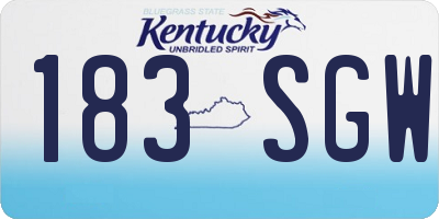 KY license plate 183SGW