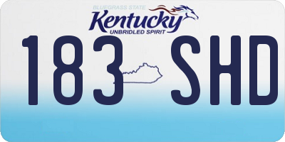 KY license plate 183SHD