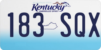 KY license plate 183SQX