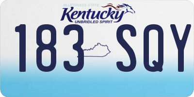 KY license plate 183SQY