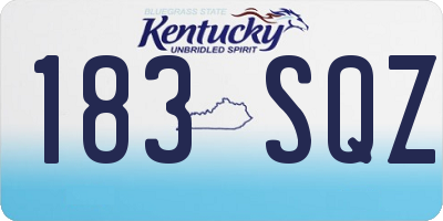 KY license plate 183SQZ
