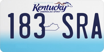 KY license plate 183SRA