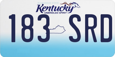 KY license plate 183SRD