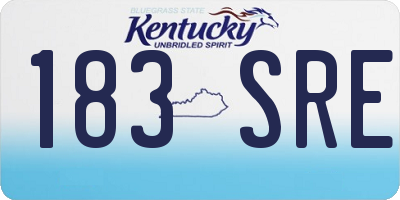 KY license plate 183SRE