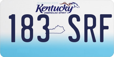 KY license plate 183SRF