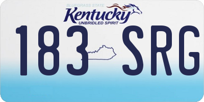 KY license plate 183SRG