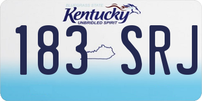 KY license plate 183SRJ