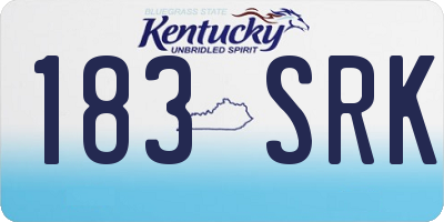 KY license plate 183SRK