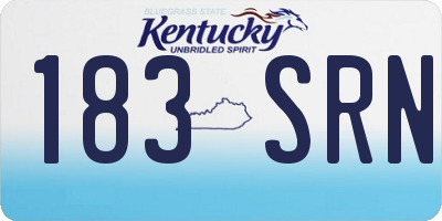 KY license plate 183SRN