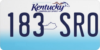 KY license plate 183SRO