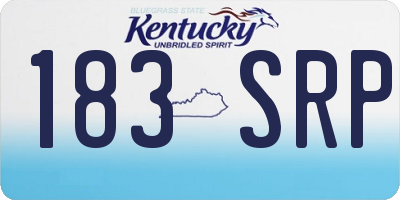 KY license plate 183SRP