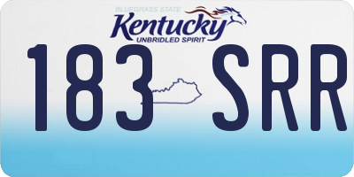 KY license plate 183SRR