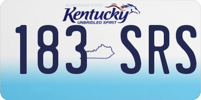 KY license plate 183SRS