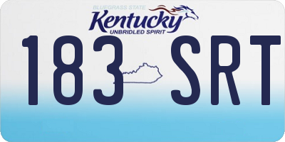 KY license plate 183SRT