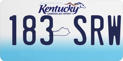 KY license plate 183SRW