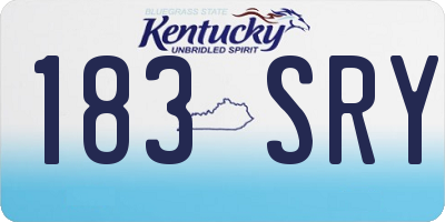 KY license plate 183SRY