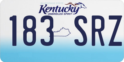 KY license plate 183SRZ