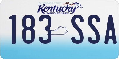KY license plate 183SSA