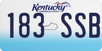 KY license plate 183SSB