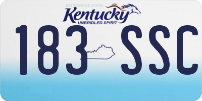 KY license plate 183SSC