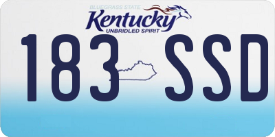 KY license plate 183SSD