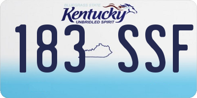KY license plate 183SSF