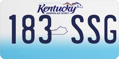 KY license plate 183SSG