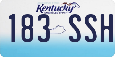 KY license plate 183SSH