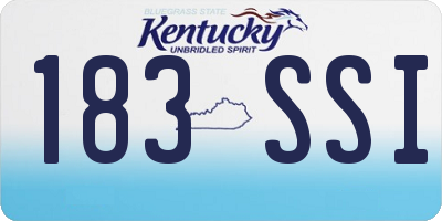KY license plate 183SSI