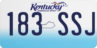 KY license plate 183SSJ