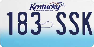 KY license plate 183SSK