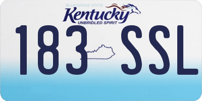 KY license plate 183SSL