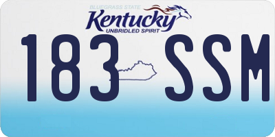 KY license plate 183SSM