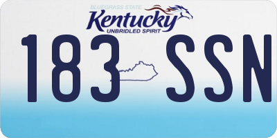 KY license plate 183SSN