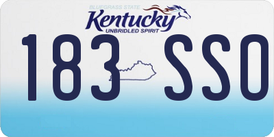 KY license plate 183SSO