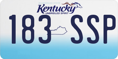 KY license plate 183SSP