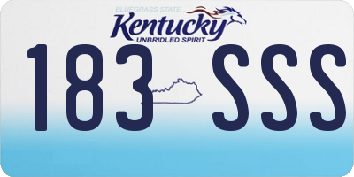 KY license plate 183SSS