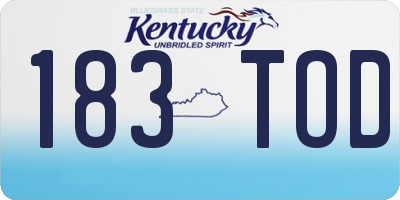 KY license plate 183TOD