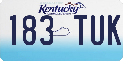 KY license plate 183TUK