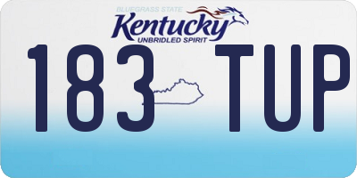 KY license plate 183TUP
