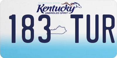 KY license plate 183TUR