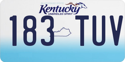 KY license plate 183TUV
