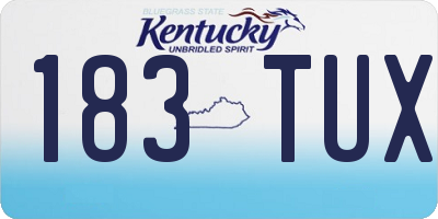 KY license plate 183TUX
