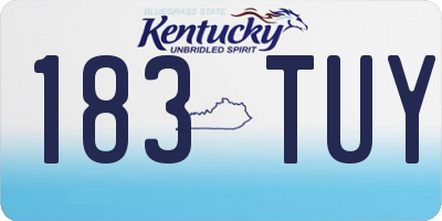 KY license plate 183TUY