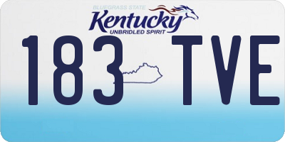 KY license plate 183TVE