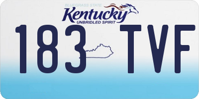 KY license plate 183TVF
