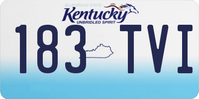 KY license plate 183TVI