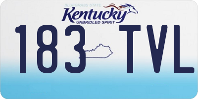 KY license plate 183TVL