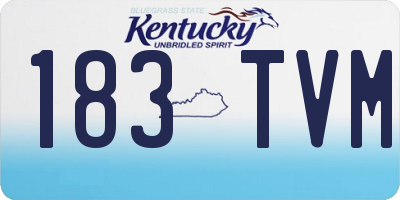 KY license plate 183TVM