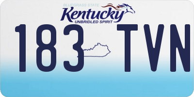 KY license plate 183TVN